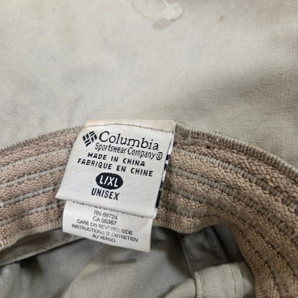 Columbia‎ Unisex L/XL Tan Wide Brim Straw Sun Hat Hiking Fishing CU9041
